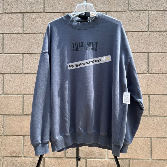Taylor Swift Eras Tour Blue Crewneck Sweater Official Merch NEW - Picture 7 of 14